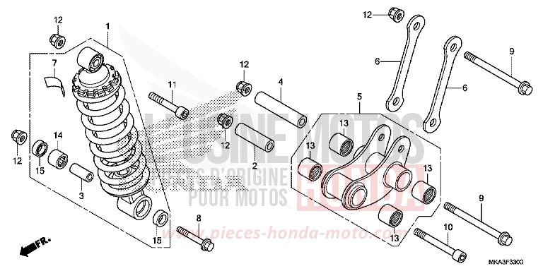 KISSEN, HINTEN von NC750X "Meca" CANDY PROMINENCE RED (R342) von 2017
